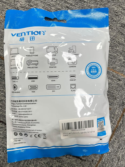 VENTION 3.5mm to 6.35mm Stereo Jack Cable, 6.35mm 1/4" Male to 3.5mm 1/8" Male Audio Cable (3m)