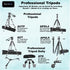 Ravelli 53" Lightweight Aluminum Tripod with Bag & Smartphone Mount