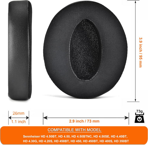 Replacement Ear Pads Cushions for Sennheiser HD 4.50BT, HD 4.50, HD 4.40BT, HD 4.30G, HD 458BT Headset (Silky Gel)