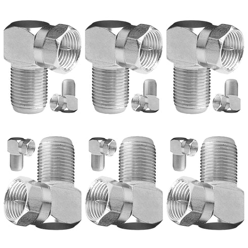 Right Angle Coaxial Connector, 12 Pcs RG6 F Type Female to Male Adapter for Wall Mounted TV