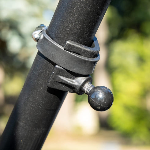 RAM Mounts Strap Hose Clamp Ball Base with B Size 1" Ball, Fits Rails 1" to 2.1" in Diameter