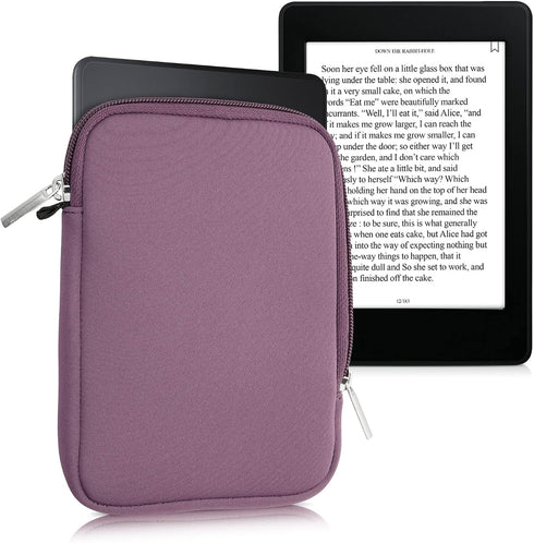 kwmobile 6" Neoprene e-Reader Pouch Size eReader - Universal eBook Sleeve Case with Zipper - Lavender