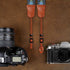 Padwa Lifestyle Camera Strap - 2" Wide Double Layer Cowhide Ends, Vintage Cotton Padded Strap for All DSLR Cameras, Blue