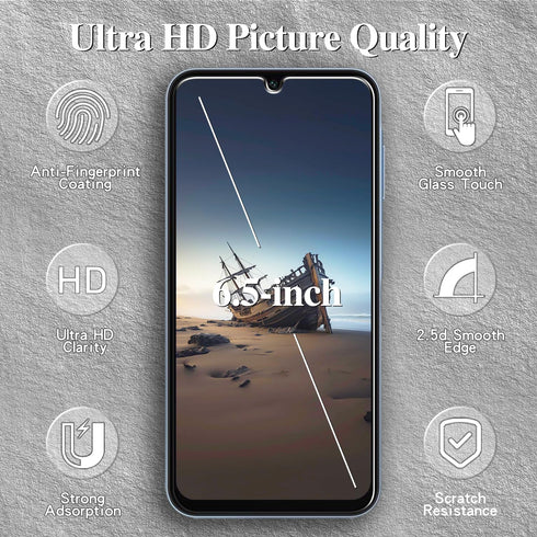 Kesuwe Screen Protector for Samsung Galaxy A15 5G - 3 Pack, Tempered Glass, Anti Scratch, 9H Hardness, Bubble Free