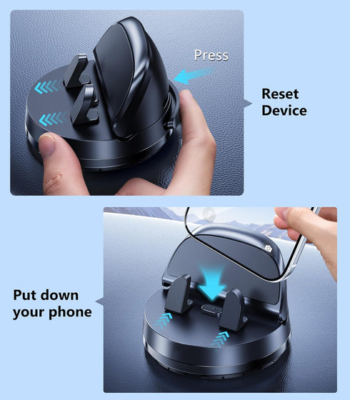 DICMKY 360 Car Dashboard Phone Holder Mount, Rotating Curved Dash Automatic Clamping Cell Phone Mount with Adaptive