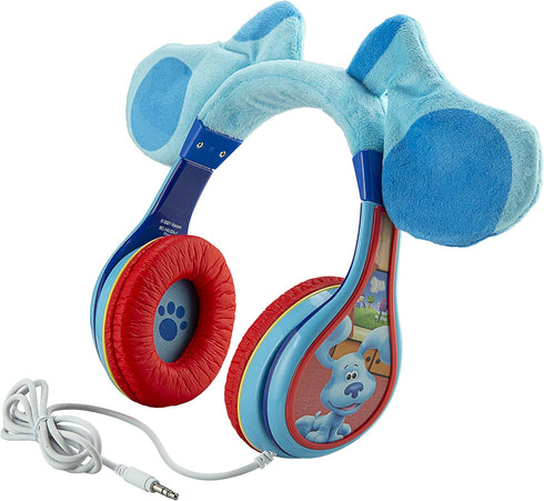 eKids Blues Clues Headphones for Kids, Wired Headphones for School, Home or Travel, Tangle Free Toddler Headphones with
