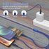 3M/10Ft Multi 3 in 1 USB Long Charger Cable - 6A PD Fast Braided Cord with USB C, Micro USB, Lightning Connectors.