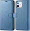 TUCCH Wallet Case for iPhone 12 Pro/12 5G, Lake Blue, TPU Shockproof Inner Shell, RFID Blocking, Card Holder