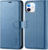 TUCCH Wallet Case for iPhone 12 Pro/12 5G, Lake Blue, TPU Shockproof Inner Shell, RFID Blocking, Card Holder