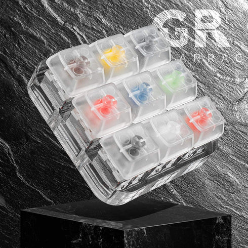 Kailh BOX Switch Tester Mechanical Keyboards 9-Key Switch Testing Tool with Keycap Puller and 18 O Rings, Navy Jade Red