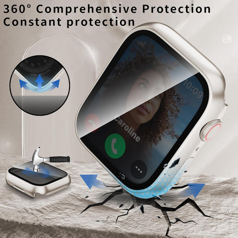 Waterproof Privacy Case - Compatible with Apple Watch Series 6/5/4/SE2/SE 40mm, Anti-peep Screen Protector, iWatch Face