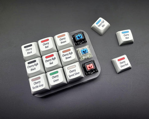 Max keyboard Cherry MX Switch Tester, 12-Key Switch Testing Tool, Mechanical Keyboards, Printed PBT Keycaps with Cherry