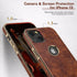 LOHASIC Vintage Leather Case for iPhone 13, Slim Luxury PU Soft Flexible Bumper, Shockproof Cover