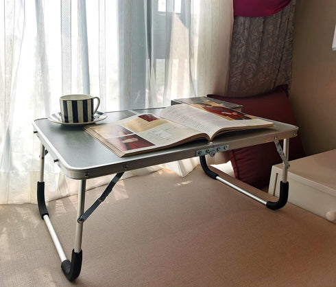 LDesign Foldable Laptop Desk,Folding Laptop Table,Foldable Laptop Stand,Aluminum Ultra Lightweight Bed Tray