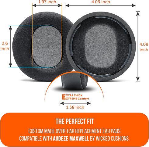 WC Freeze Maxwell Cooling Gel Earpads for Audeze Maxwell Headphones by Wicked Cushions - Black