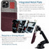 Dockem Wallet Case for iPhone 11 Pro, Built-in Metal Plate for Magnetic Mounting, Maroon and Grey