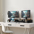 Simple Houseware Rustic Brown Desk Dual Monitor Stand Riser with Drawer