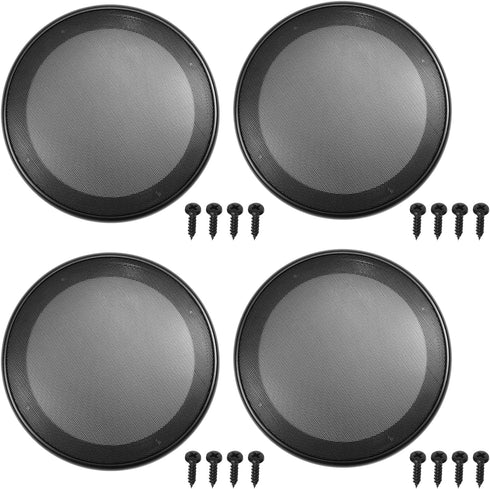 Fielect 4Pcs 6.5inch Speaker Grill Cover, Mesh Decorative Circle Woofer Guard Protector Cover with Screws
