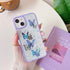 DEFBSC Clear iPhone 13 Case, Butterfly Sparkly Bling Glitter Design, Soft Slim TPU Bumper, Shockproof, Blue