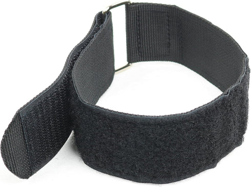 4pc 18" x 1.5" Nylon Webbing Hook and Loop Cinch Straps with Metal Buckle, Reusable Fastening Straps