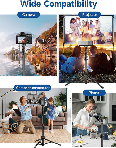 Tripod for iPhone, 71" Tall Phone Tripod with Remote Holder, Selfie Stick Cellphone Tripod, Phone Stand for Travel