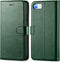 TUCCH Wallet Case for iPhone SE 2022/SE 2020/8/7, PU Leather Folio with Stand, Card Slot, Midnight Green