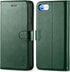 TUCCH Wallet Case for iPhone SE 2022/SE 2020/8/7, PU Leather Folio with Stand, Card Slot, Midnight Green