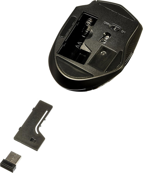 Amazon Basics 2.4 Portable Wireless Computer Mouse, Ergonomic, GHz Optical, DPI Adjustable, Easy to Use, Compatible