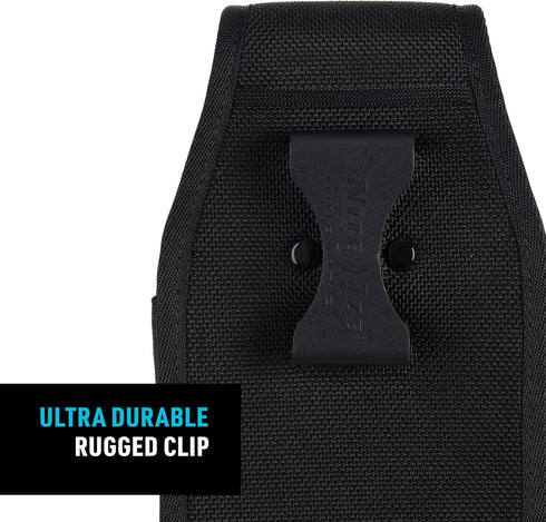 Nite Ize XX-Large Clip Case Hardshell Holster - Rugged Phone Holder with Belt Clip for Men & Women - Black Utility Pouch