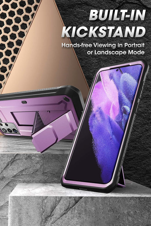 SUPCASE for Samsung Galaxy S21 Ultra Case with Stand, Military-Grade Protection, Full-Body Rugged Phone Case, Violte