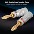 WGGE WG-009 Banana Plugs Audio Jack Connector, 6 Pairs / 12 pcs, 24k Gold Dual Screw Lock Speaker Connector for Speaker