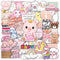 HIZILY 50 Pcs Baby Girl Stickers Pink Newborn Sticker Baby Shower Waterproof Vinyl