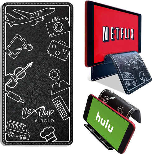 Airplane Travel Essentials for Flying Flex Flap Cell Phone Holder & Flexible Tablet Stand for Desk, Bed, Treadmill,