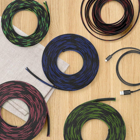 YOUBO 33ft 8mm (5/16")) Braided Cable Sleeve, Expandable Wire Loom for Automotive Wiring Harness & PC Case, Pet-Proof