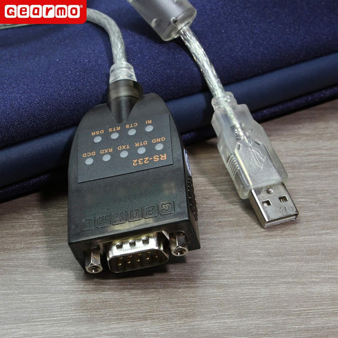 Gearmo USB to RS-232 Serial Adapter with LED Indicators, Windows 11 Support