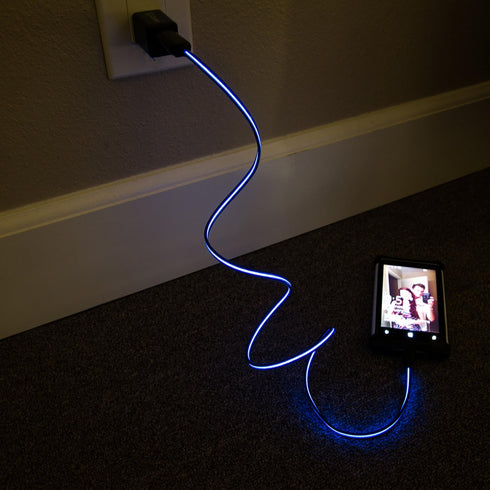 SumacLife Electroluminescent Lightning Sync and Charge Micro USB to USB Cable, 2.9-Feet (SLLtnMUSBUSBBLU)
