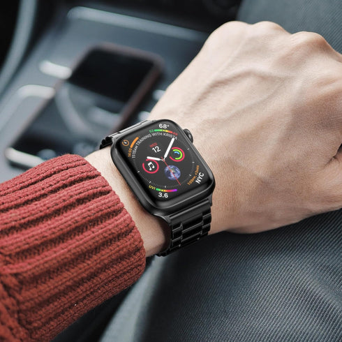 EPULY Metal Band Compatible with Apple Watch, 49mm 46mm 45mm 44mm 42mm 41mm 40mm 38mm, Business Stainless Steel Strap