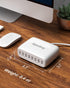 USB Charger Station, SUPERDANNY 8-Port Desktop Charging Station for Multiple Devices, Compatible with iPhone