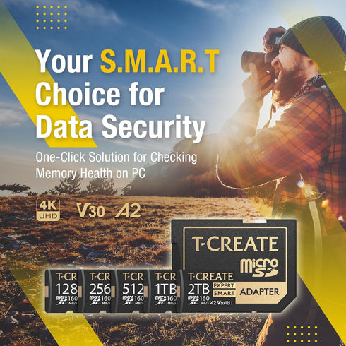 TEAMGROUP T-CREATE S.M.A.R.T A2 256GB Micro SDXC U3 V30 Flash Memory Card, Compatible with GoPro, Insta360