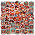BIGZORO Pack 50 PCS Crab Stickers Print Sea Ocean Animal Waterproof Vinyl Decals
