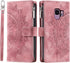 Asuwish Wallet Case for Samsung Galaxy S9 - Mandala Flower Leather, Zipper Card Holder, Tempered Glass, Rose Gold.