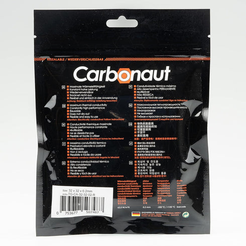 Thermal Grizzly Carbonaut, 32x32x0.2mm, Carbon Thermal Pad for Intel Desktop CPUs, Maximum Thermal Conductivity