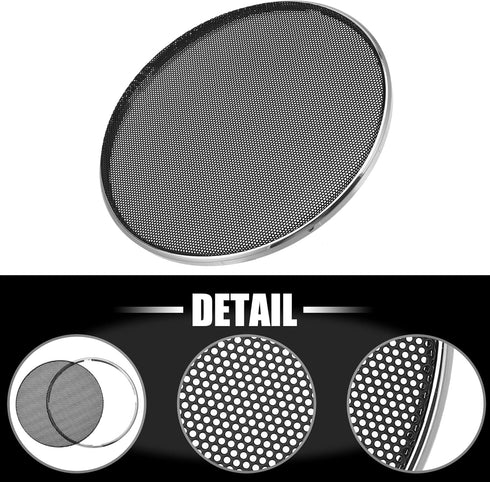 X AUTOHAUX 2pcs 6.5 Inch Car Metal Audio Speaker Grill Cover, Silver Tone Decorative Circle Grille Protector