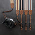 Padwa Lifestyle Black Striped Camera Strap - Vintage Crazy Horse Cowhide & Cotton, 1.5" Wide, Adjustable for DSLR