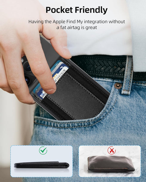 Magsafe Wallet - Magnetic Wallet for iPhone 16/15/14/13/12 Series, 8-Card Holder, RFID Blocking (Black)