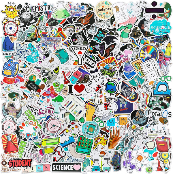 Zonon 200 Pcs Science Stickers for Students, Kids, Chemistry Biology Physics Stickers, Classroom Decor Decals