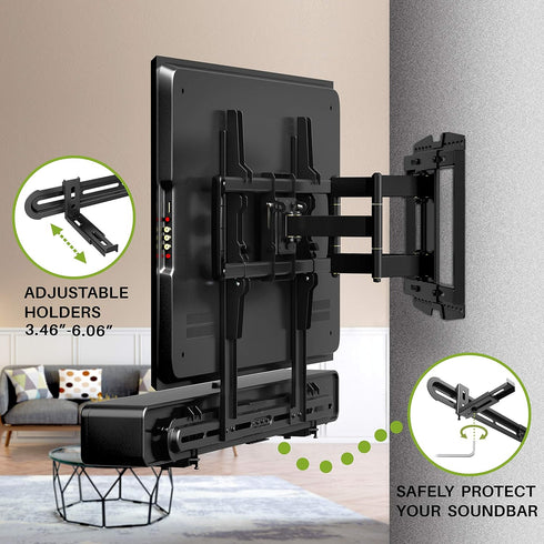 USX MOUNT Universal Soundbar Mount, TV Bracket for Soundbar with Speaker, Fits 2 Installation Options