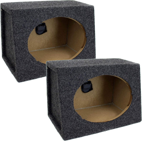 QPower Angled Style 6 x 9 Inch Car Audio Speaker Box Enclosures, 2 Boxes