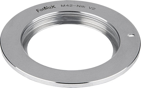 Fotodiox Chrome Lens Mount Adapter (Type 2) - M42 Lens to Nikon F Mount D/SLR Cameras