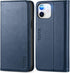 TUCCH Wallet Case for iPhone 12 Pro/iPhone 12 5G, PU Leather Folio with Kickstand, Card Slot, Dark Blue